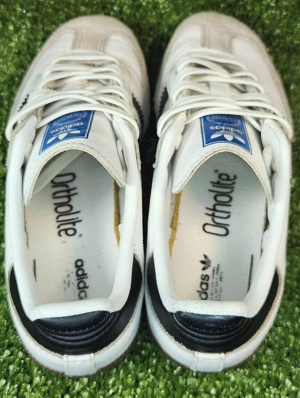Adidas Samba GO Kids Boys Classic White Black Leather Shoes Sneakers Size 13K